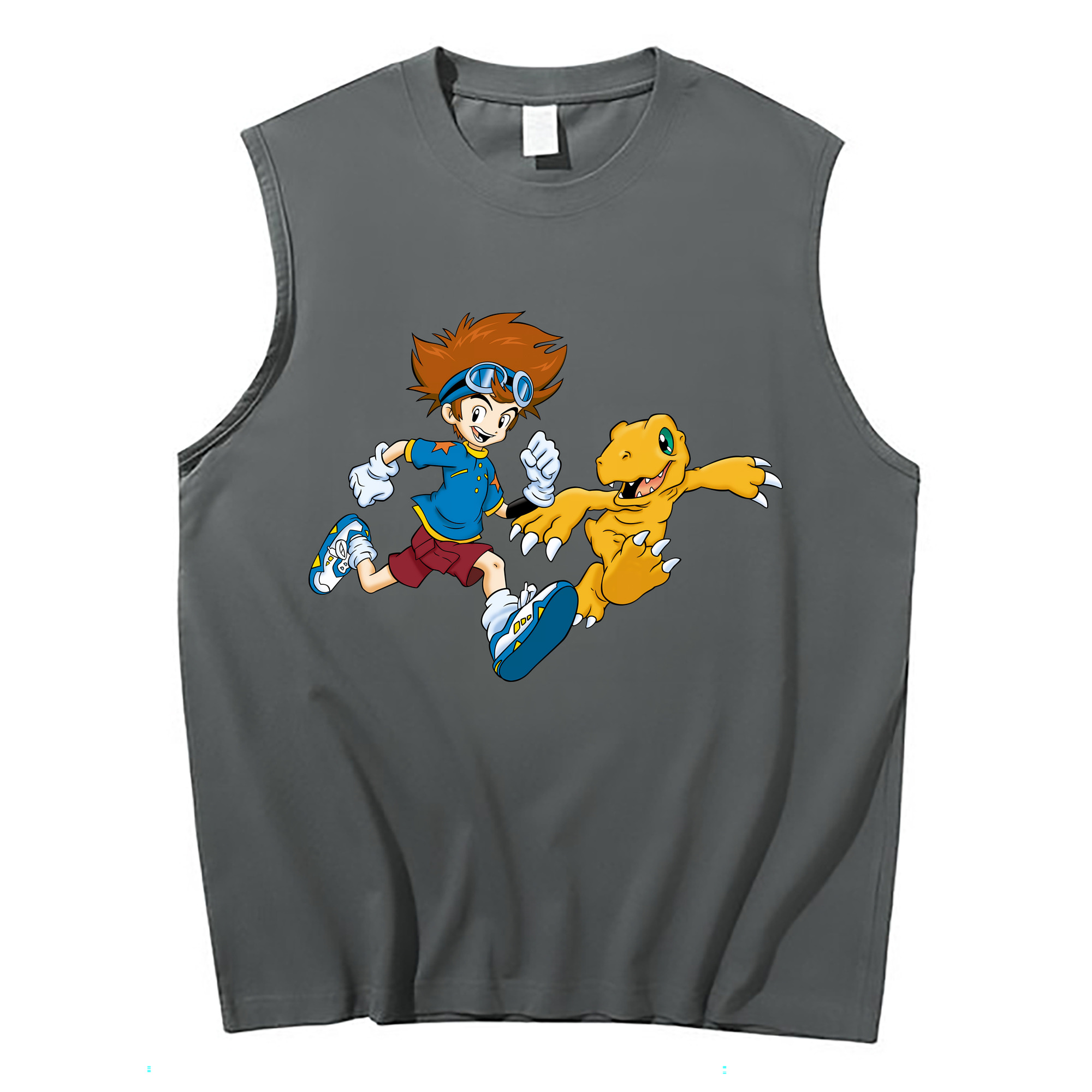 （画像用） Digimon デジタルモンスター/デジモン コットン100％タンクトップ（フロントプリント）